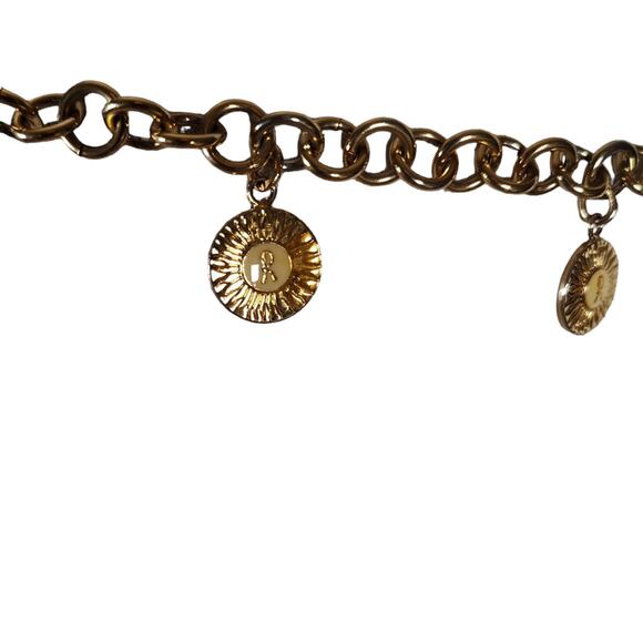 Vintage Roberta di Camerino Gold Tone Chain Belt Medallion Charms Italy - Picture 10 of 13